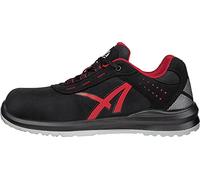 ALBATROS Grid Low Scarpe da lavoro di sicurezza S3 SRC, tappo in fibra di vetro, antiscivolo, senza metallo, unisex, nero/rosso, 45 EU