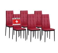 Albatros International Gmbh Sedia, Finta Pelle, Colore: Rosso, 6X Set