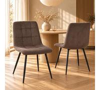 Albatros - Sedia da pranzo Bora con rivestimento in corda, set da 4 pezzi, colore marrone, elegante design vintage, portata con 110 kg, sedia imbottita, moderna da cucina, sala da pranzo o tavolo da