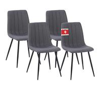 Albatros - Sedia da pranzo Garda con rivestimento in tessuto, set da 4 pezzi, colore antracite, elegante design vintage, portata con 110 kg, sedia imbottita, moderna da cucina, sala da pranzo o tavolo