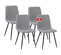 Albatros - Sedia da pranzo Garda con rivestimento in tessuto, set da 4 pezzi, colore grigio, elegante design vintage, portata con 110 kg, sedia imbottita, moderna da cucina, sala da pranzo o tavolo da