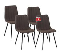 Albatros - Sedia da pranzo Garda con rivestimento in tessuto, set da 4 pezzi, colore marrone, elegante design vintage, portata con 110 kg, sedia imbottita, moderna da cucina, sala da pranzo o tavolo