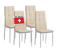 Albatros Sedia per Sala da Pranzo Rimini, Set di 4 sedie, Beige, SGS Testato