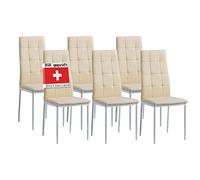 Albatros Sedia per Sala da Pranzo Rimini, Set di 6 sedie, Beige, SGS Testato