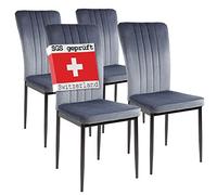 Albatros Sedia Pranzo Modena Set 4 Sedie Grigio Certificazione SGS