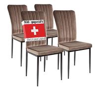 Albatros Sedie da Pranzo Modena, Set da 4, Marrone, Testate SGS