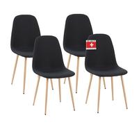 ALBATROS Set di 4 sedie da sala da pranzo, Fano, nero - Moderno ed elegante, comoda sedia imbottita, elegante sedia da cucina, sala da pranzo o tavolo da pranzo, sedia in stile retrò