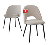 Albatros Silvi - Set di 2 sedie da sala da pranzo con rivestimento in corda, design vintage, rivestimento in corda, sedia imbottita certificata SGS - moderna sedia da cucina, sala da pranzo o tavolo