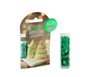 Alberelli edibili verdi per decorazione torte e dolcetti natalizi 1 g Decora