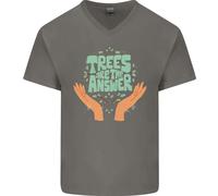 Alberi Are The Answer Climate Change Uomo Scollo A V Cotone T-Shirt