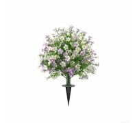 Alberi artificiali a forma di baia, a forma di vaso, con paletto, resistente alle intemperie, per patio, prato, 60 cm, giallo (viola e bianco)
