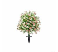 Alberi artificiali a forma di baia, a forma di vaso, con paletto, resistente alle intemperie, per patio, prato, 60 cm, giallo (rosa e bianco)