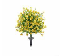 Alberi artificiali a forma di baia, a forma di vaso, con paletto, resistente alle intemperie, per patio, prato, 60 cm, giallo