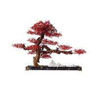 Alberi Artificiali Albero Bonsai Artificiale Albero di Acero Rosso Artificiale Base in Marmo Colonna Metallica Montagna di Neve Finta Pianta Finta per Sala Studio Soggiorno e Ufficio Piante in Vaso