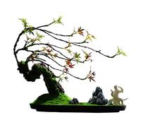 Alberi Artificiali Decorazione per casa e Ufficio Pino Artificiale di Benvenuto Bonsai Decorazione da Tavolo Regalo Pianta in Vaso Finto Pietra di Montagna scolpita Artificiale, 17,3" di Altezza