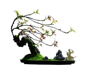 Alberi Artificiali Decorazione per casa e Ufficio Pino Artificiale di Benvenuto Bonsai Decorazione da Tavolo Regalo Pianta in Vaso Finto Pietra di Montagna scolpita Artificiale, 17,3" di Altezza