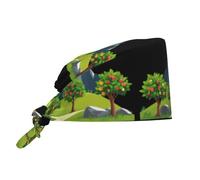 Alberi da frutto selvatici sulla montagna, cappellino da lavoro per pulizie, cappello da chef per uomo e donna, per chirurgia, infermieristica, nero