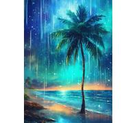 Alberi da spiaggia nei giorni di pioggia Puzzle 700 Pezzi 52x38 cm Puzzle Fai da te,Intrattenimento Creativo - Puzzle Per Adulti E Tutta La Famiglie