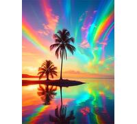 Alberi del lago Rainbow Aurora - Puzzle 500 Pezzi - puzzle Fai da te 52x38 cm,Intrattenimento Creativo - Puzzles Per Adulti E Tutta La Famiglie