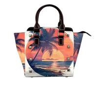 alberi di cocco al tramonto Questa elegante borsa a tracolla può essere portata a mano o indossata a tracolla ed è adatta per varie occasioni.
