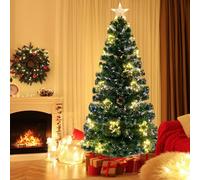 Alberi di Natale, 6FT Pre-lit Christmas Tree, Fiber Optic Artificial Xmas