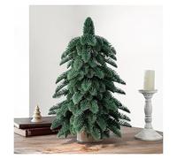 Alberi di Natale, albero, da tavolo, artificiale in PVC, con supporto in legno, decorazioni tradizionali natalizie for soggiorno, porta e negozio