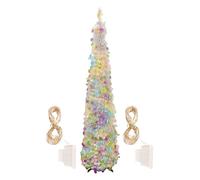Alberi di Natale artificiali, albero a cono glitterato, piante da 1,5 m per camera da letto, interni ed esterni, portico, decorazione per Halloween e festività