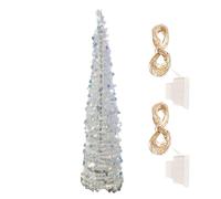 Alberi di Natale artificiali | Albero di Natale realistico glitterato | Piante da 1,5 m per camera da letto interni ed esterni portico decorazione di Halloween