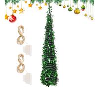 Alberi di Natale con luci, albero di Natale realistico con glitter, pianta artificiale realistica da 1,5 metri per decorazione di Halloween veranda camera da letto interna esterna scrivania tavolo