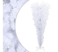 alberi di natale con luci led incorporate,albero di natale pino innevato,Albero di Natale Artificiale Capovolto con Base Bianco 120 cmAdatto per camera da letto, soggiorno, patio, Natale