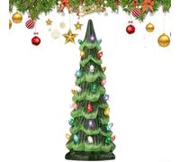 Alberi di Natale da tavolo dipinti a mano, con luci a LED e timer automatico, per decorare la casa festiva e creare un'atmosfera incantevole per le vacanze (15 cm)