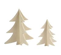 Christmas Trees, H: 13+18 cm, plywood, 2asstd