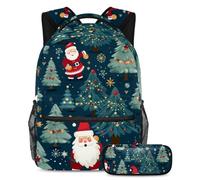 Alberi di Natale Migliora il tuo gioco di ritorno a scuola con il nostro set di 2 zaini per bambini, perfetto per ragazzi ragazze adolescenti, Multicolore#02, B：29.4x20x40cm P：19x7.5x3.8cm, Zaini
