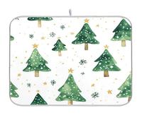 Alberi di Natale Safari Verde Glitter Stuoia di essiccazione dei piatti stuoie per la cucina contatore di scarico opaco assorbente stuoia di essiccazione dei piatti grande stuoia stendino stuoia 18 x
