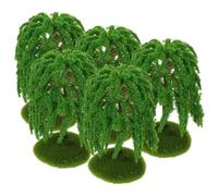 Alberi di Salice Mini Realistici per Diorami e Modellismo Ferroviario | Plastica Verde, per Tavole di Sabbia Architettoniche e Micro Paesaggi, Realismo Naturale e Profondità