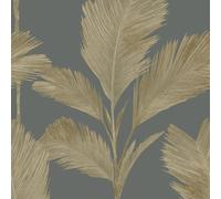 Grigio Scuro Carbone Parati - Scelta Design - Floreale Geo Legno Pannello