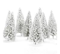 Alberi in miniatura per modelli, 10 pezzi, 10 cm, paesaggio, paesaggio, alberi di cedro bianco, inverno, bianco, neve, ferrovia, paesaggio, paesaggio, piante stradali