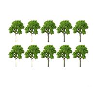 Alberi in plastica OO in scala per layout ferroviari e paesaggi di guerra - Set da 10 pezzi con altezza 7 cm e 9 cm, paesaggio curvo da giardino (9 cm)