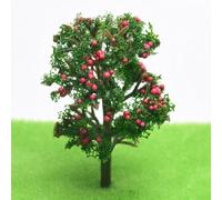 Alberi in plastica per modellini di treni e paesaggi da giardino, ideali per giochi di guerra e paesaggi in miniatura (rosso, 7 cm)