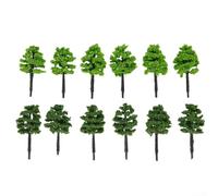 Alberi Modello 50mm Verdi per Layout Ferroviari N OO | Altezza 5cm, mix verde chiaro , perfetto per scale N OO, materiale plastica resina