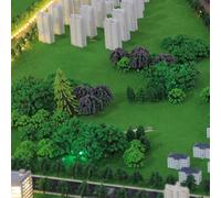 Alberi modello di architettura 50pcs per il layout della tavola di sabbia | plastica, per steli flessibili e durevoli, fogliame verde realistico, confezione da 50 pezzi, ideale per diorami