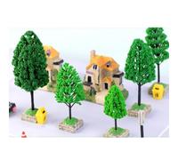 Alberi Modello Paesaggio Verde Realistici in Plastica 20 Pezzi | Set Decorativo per Camera da Letto e Scrivania, Forma Realistica, Stile Vivace, per Compagni e Famiglie