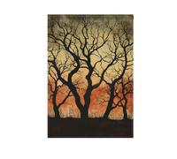 Alberi nudi Illustrazione Arte primavera bandiere all'aperto banner per la decorazione del cortile 28x40 doppia faccia