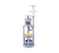 Alberi per Gatti Torre per Gatti Struttura per Arrampicata per Piattaforma A Tre Livelli Mobili per Giocattolo per Tiragraffi per Albero Gatti Interno(B)
