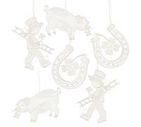 Albero 6er-Set Con Ferro di Cavallo, Maiale E Spazzacamino 9x9,5x0,1cm