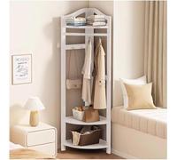 Albero ad angolo con scarpiera e appendiabiti, ingresso indipendente in legno con ripiano, mobile angolare salvaspazio per scarpe e cappotti, soluzione elegante per l'ingresso