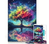 Albero Arcobaleno Cielo Notturno Puzzle da 1000 Pezzi Puzzle per Adulti Gioco per Allenare la Mente Gioco Rilassante Immagine da Assemblare Regalo Delizioso (38x26cm)