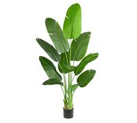 Albero Artificiale 200m Uccello del Paradiso, Pianta Artificiale PE Banano Artificiale, Pianta Finta da Interno, Palma Tropicale Albero Verde Finto con Vaso per la Decorazione della Casa Soggiorno