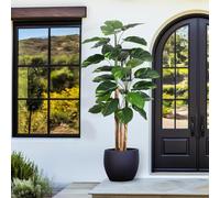 Albero artificiale alto 180 cm, piante verdi artificiali con vaso, facile da pulire, per terrazze e soggiorno