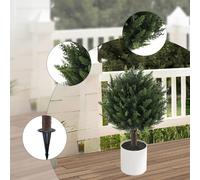 Albero artificiale di bosso topiaria con spuntone, , arbusti finti per giardino,